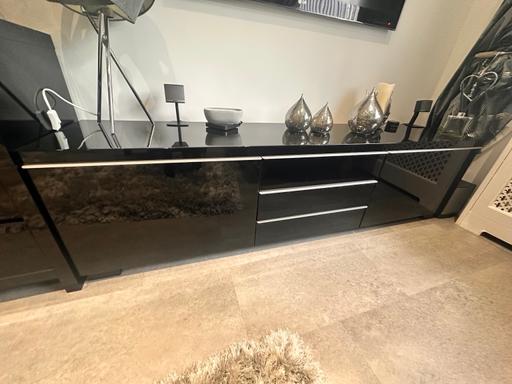 Buy & Sell Castle Bromwich Solihull - Photos for Black Gloss Tv Console Bench/unit-5 Drawers