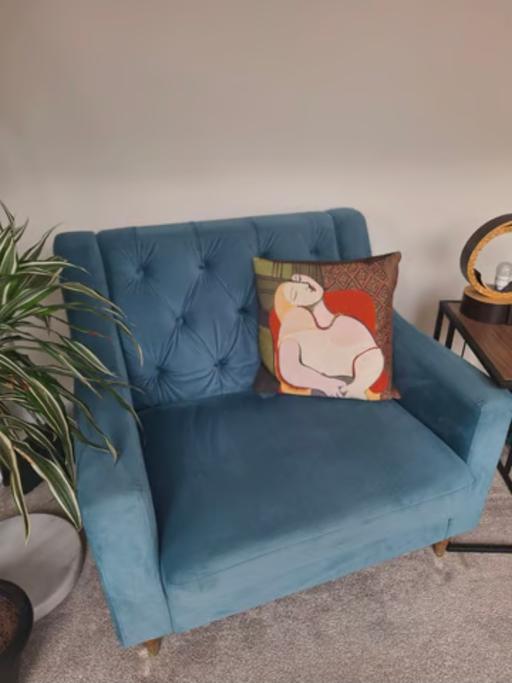 Buy & Sell Hampstead North West London - Photos for Armchair in Petrol Blue