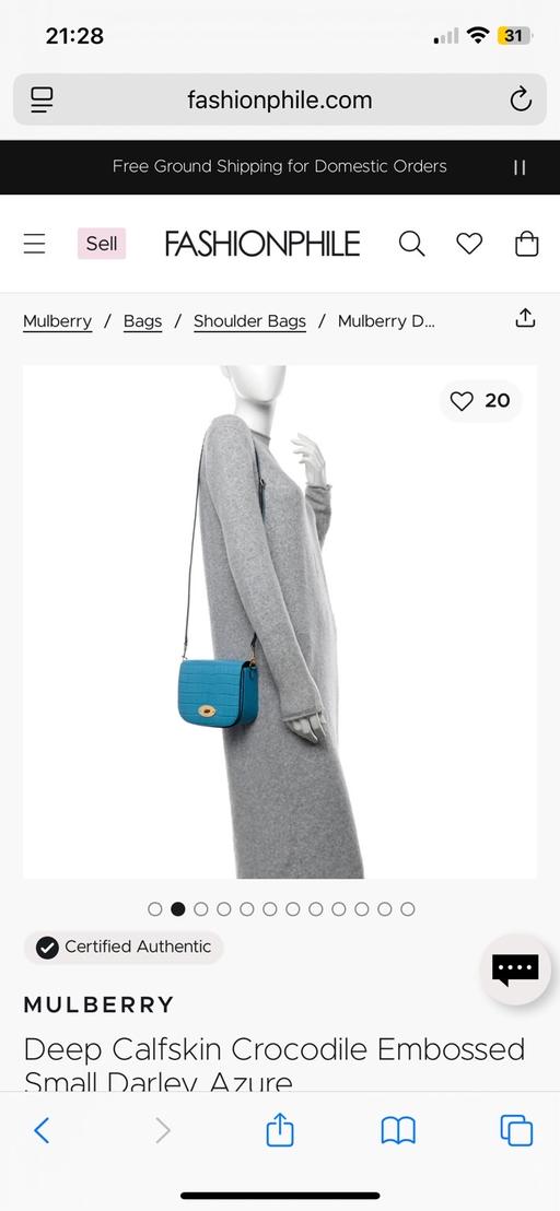 Buy & Sell Brook Road Industrial Estate Rochford - Photos for Mulberry small Darley turquoise croc