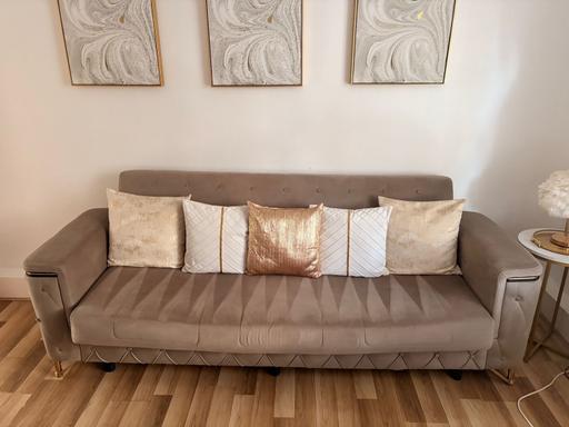 Buy & Sell - Photos for Mink 3 Seater Sofa with Storage and Sofa bed