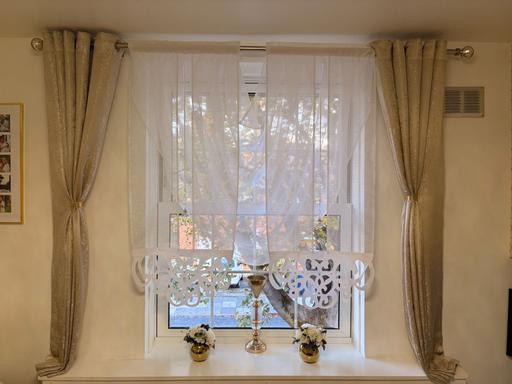 Buy & Sell West Ealing West London - Photos for Beige Halo Curtains + Voile Net