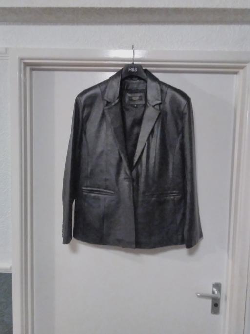 Buy & Sell Stechford Birmingham - Photos for Woman's black genuine leather blazer size 14