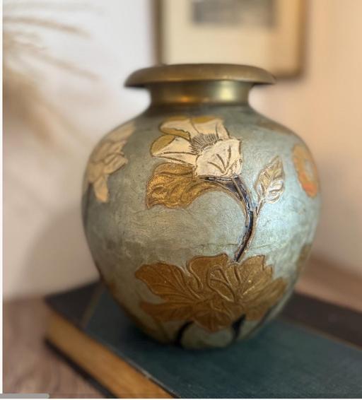 Buy & Sell Hounslow Town Centre Hounslow - Photos for Brass and Enamel Large Floral Vase