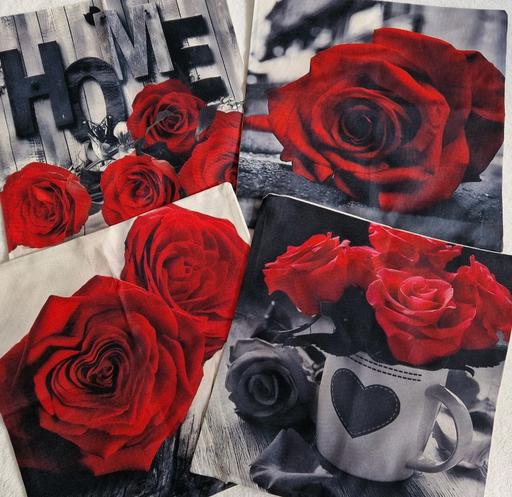 Buy & Sell Shard End Birmingham - Photos for New 4pcs linen roses pillow covers 45x45cm