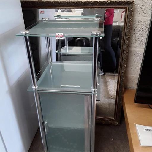 Buy & Sell Saint Pauls Trading Estate Tameside - Photos for Frosted glass/chrome shelf unit stand