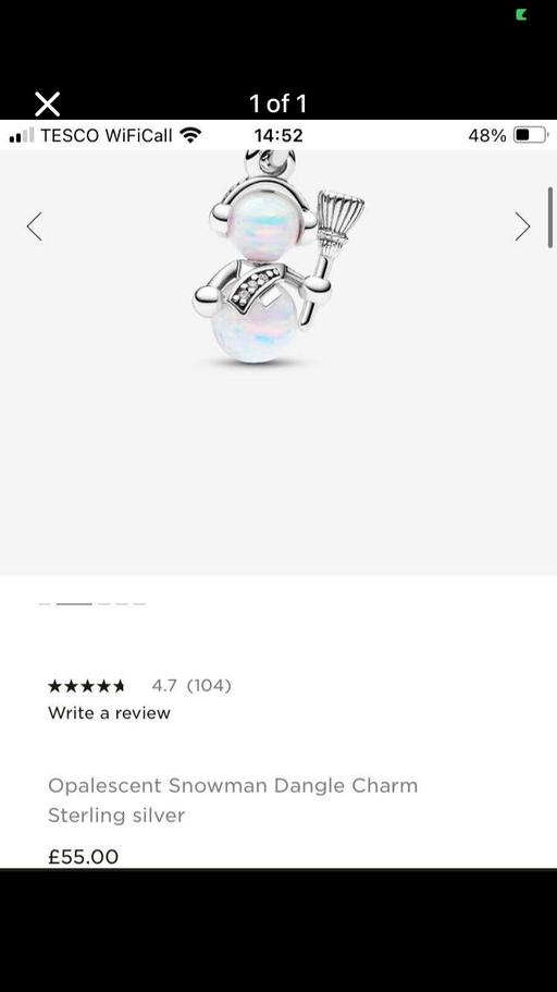 Buy & Sell Mansfield Town Centre Mansfield - Photos for Pandora snowman charm