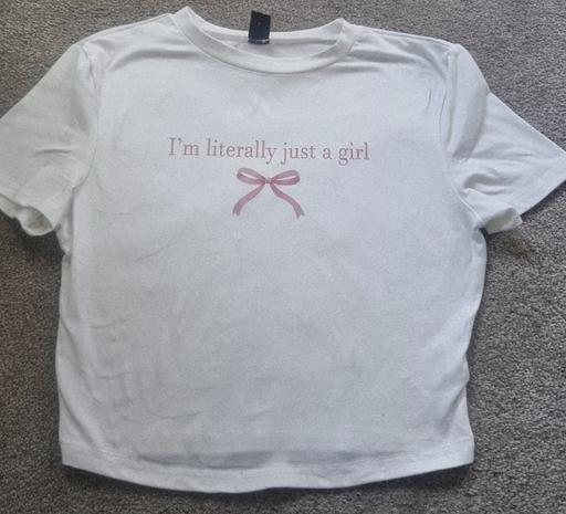 Buy & Sell Clayton West Kirklees - Photos for White Shein Bow Cropped T.Shirt - Size Small