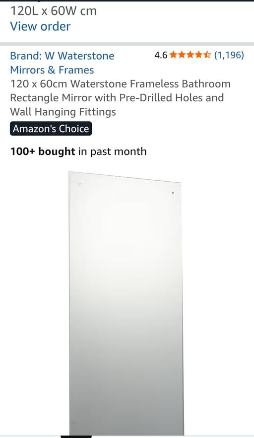 Buy & Sell Woolwich South East London - Photos for Large frameless mirror
