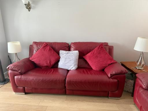 Buy & Sell Chatham Medway - Kent - Photos for Red recliner sofa with separate armchair