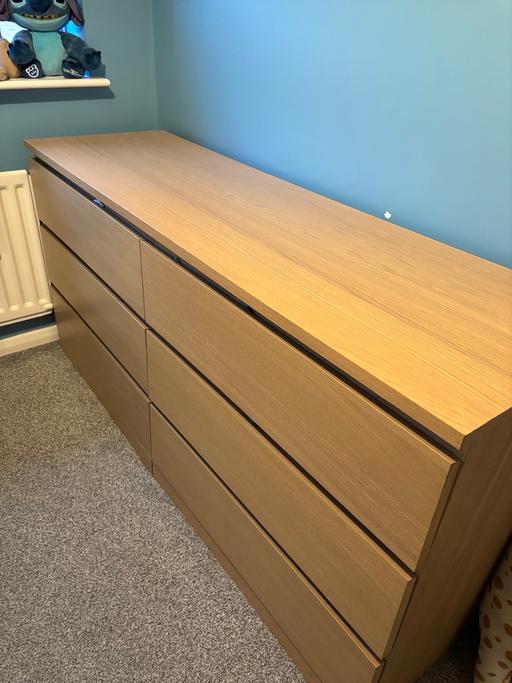 Buy & Sell Greenhithe Dartford - Photos for IKEA Malm 6 Drawer Chest - Oak Effect