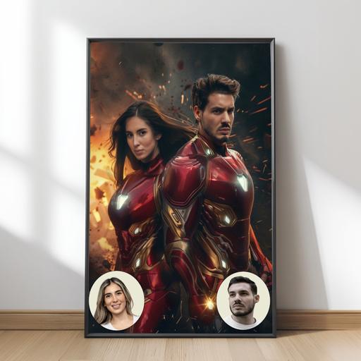Buy & Sell Kennington South East London - Photos for Personalised Iron man couple Hero Poster