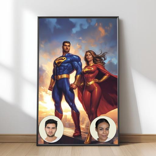 Buy & Sell Kennington South East London - Photos for Personalised Superman couple Hero Poster