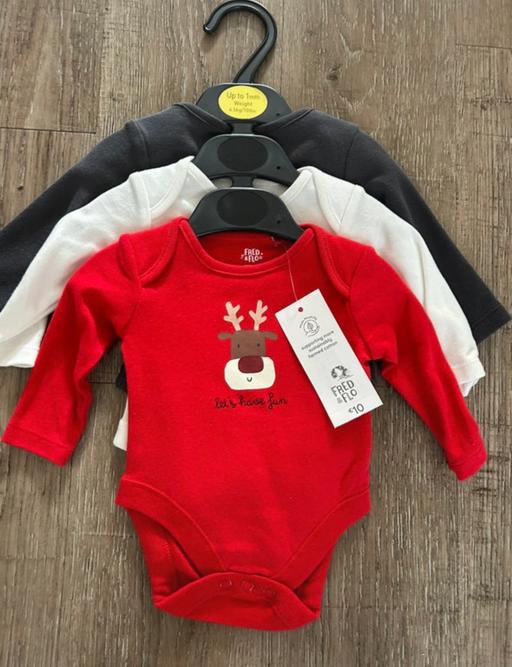 Buy & Sell Chaddesden Derby - Photos for Age up to 1 Month 3 Pack Christmas Baby Vests
