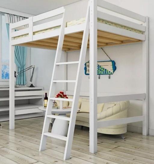 Buy & Sell Hornsey North London - Photos for IKEA white wooden double loft BED Collect N8