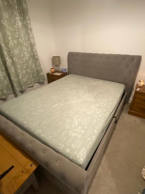 Buy & Sell Green Hammerton North Yorkshire - Photos for King size grey fabric ottoman bed frame