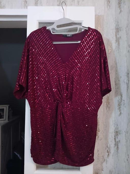 Buy & Sell Hornchurch Havering - Photos for burgandy sequin twisted front blouse 16