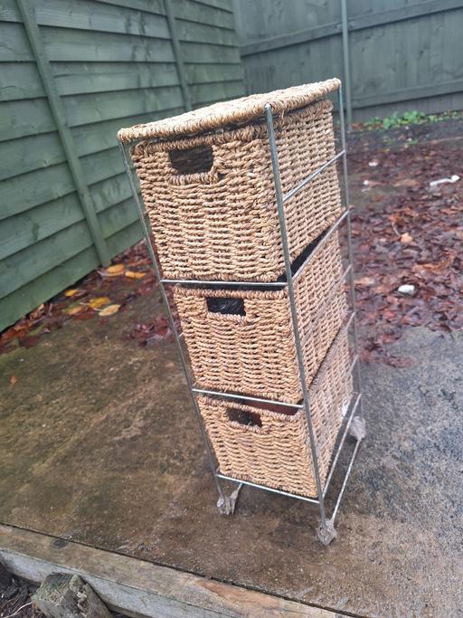 Buy & Sell Oxley Wolverhampton - Photos for small wicker basket shelf unit three draw