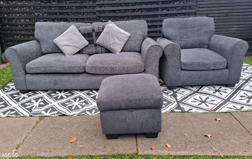 Buy & Sell Wednesfield Wolverhampton - Photos for Grey Tammy Sofas..3+2+footstool