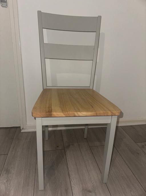 Buy & Sell Cambridge Heath East London - Photos for Wooden Chiltern Oak and Grey Dining Chairs x2