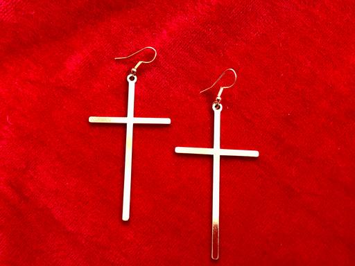 Buy & Sell Haydock Saint Saint Helens - Photos for Large Gold Cross Slim Dangle Earrings