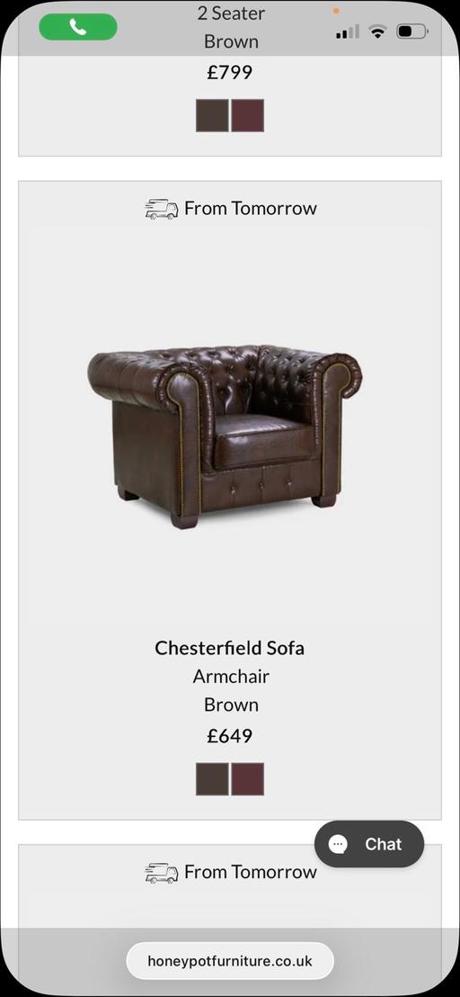 Buy & Sell Barnoldswick Pendle - Photos for Honey pot chesterfield 3 seater and armchair