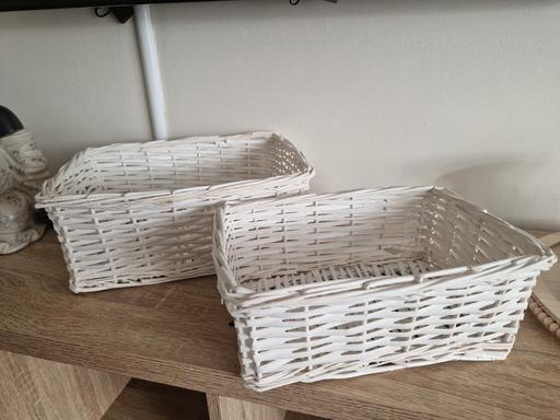 Buy & Sell Hall Green Birmingham - Photos for set of 2 white woven wicker storage baskets