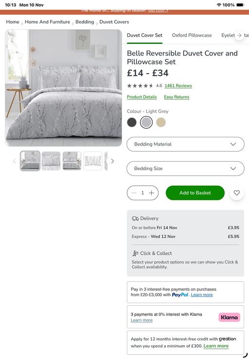 Buy & Sell Telford Way Industrial Estate North Northamptonshire - Photos for Dunelm reversible grey bedding