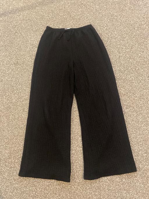 Buy & Sell Ackworth Wakefield - Photos for Girls black crinkle wide leg trousers 11-12