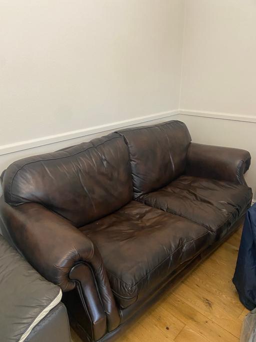 Buy & Sell Borehamwood Hertsmere - Photos for Brown leather two seater sofa