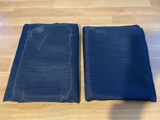 Buy & Sell Higham-on-the-Hill Hinckley and Bosworth - Photos for Sheer navy voile net curtains set with hooks