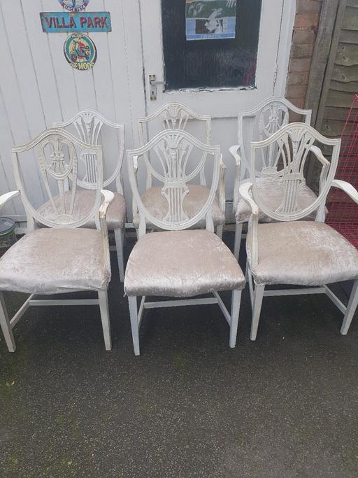 Buy & Sell Pensnett Dudley - Photos for 6 Lovely White Ornate Dining Chairs, Decent