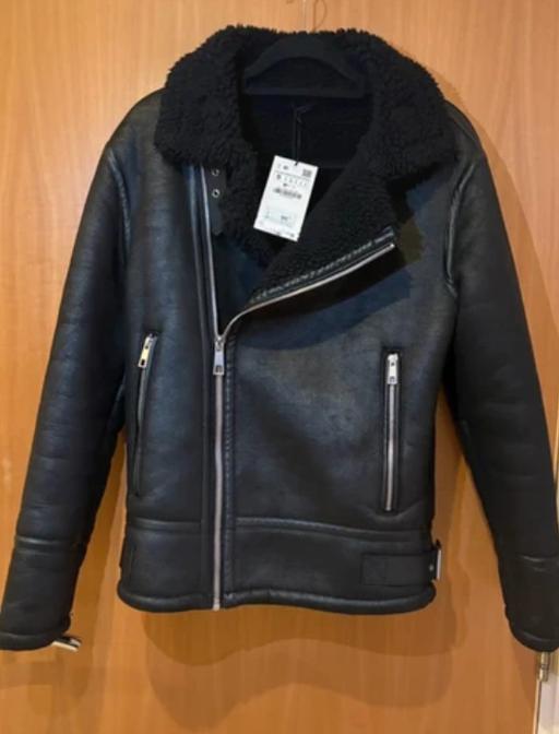 Buy & Sell Bowes Park North London - Photos for ZARA Black faux leather Aviator jacket