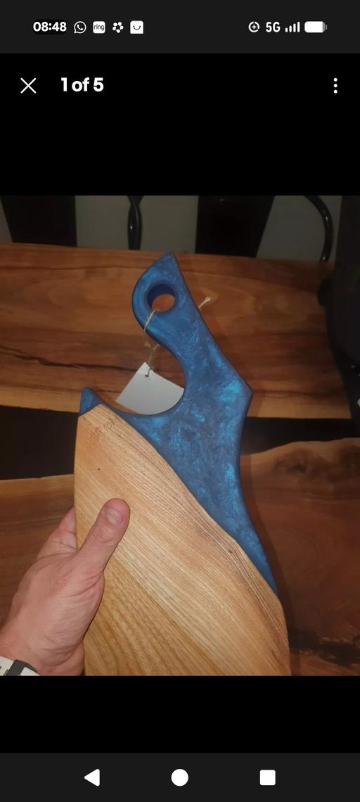 Buy & Sell Arnos Grove North London - Photos for Handmade Oak with blue resin serving tray