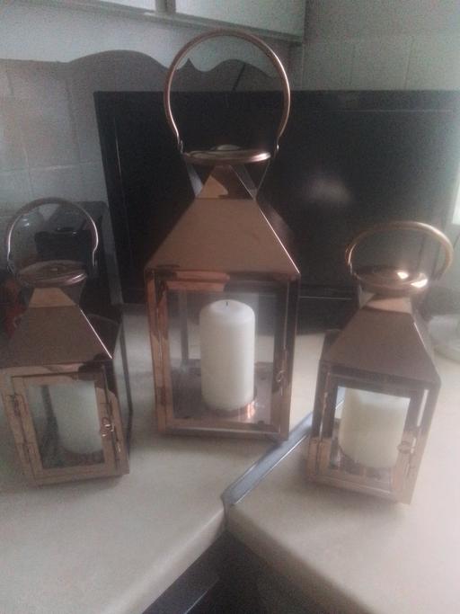 Buy & Sell Aldridge Walsall - Photos for THREE PERFECT BRONZE LANTERNS WITH CANDLESV