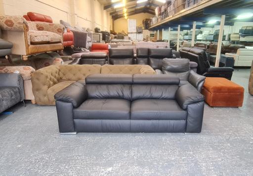 Buy & Sell Pentre Flintshire - Wales - Photos for Brady black premium leather 3 seater sofa