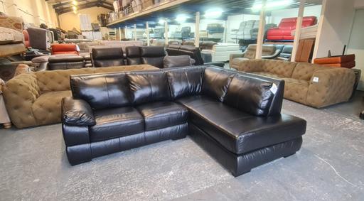 Buy & Sell Pentre Flintshire - Wales - Photos for Marlow black leather chaise corner sofa