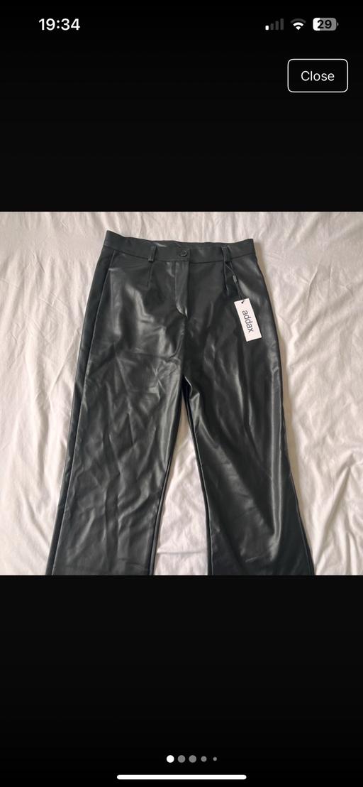 Buy & Sell Edmonton North London - Photos for Black Leather Straight Trousers (M/L)