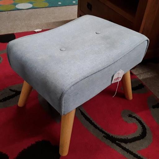 Buy & Sell Saint Pauls Trading Estate Tameside - Photos for Blue/grey footstool wooden legs