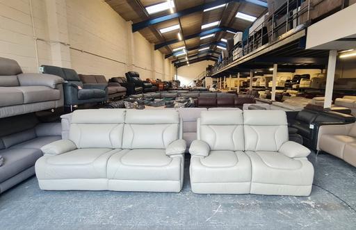 Buy & Sell Pentre Flintshire - Wales - Photos for Raleigh grey leather electric 3+2 seater