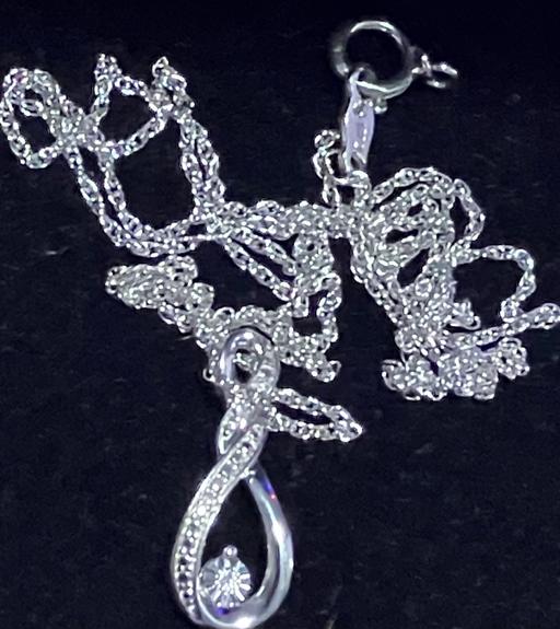 Buy & Sell Yeovil Somerset - Photos for Sterling Silver Diamond Droplet Necklace 0.05