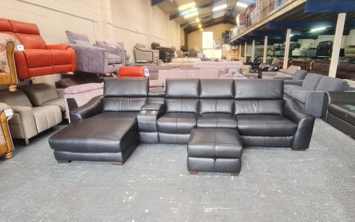 Buy & Sell Pentre Flintshire - Wales - Photos for Elixir black leather chaise large sofa