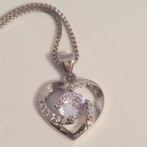 Buy & Sell Poole Bournemouth, Christchurch and Poole - Photos for 925 Silver Heart Rhinestone Pendant Necklace