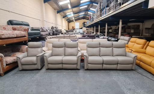 Buy & Sell Pentre Flintshire - Wales - Photos for Piccolo grey leather electric sofa set