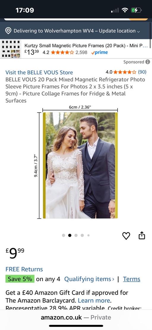 Buy & Sell Wednesfield Wolverhampton - Photos for 20 magnetic picture frame sleeve fridge magne