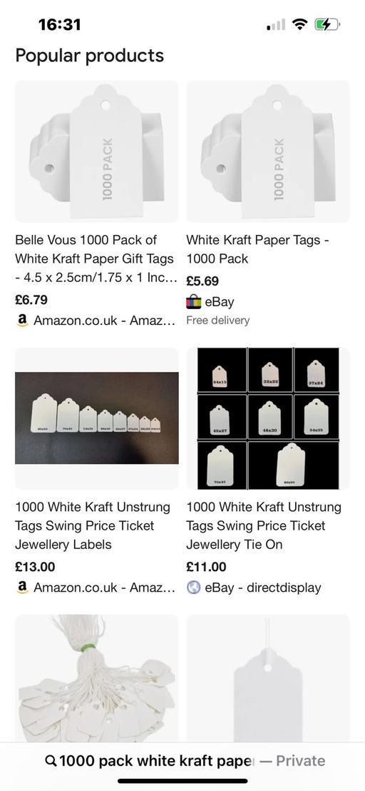 Buy & Sell Wednesfield Wolverhampton - Photos for 1000 new Kraft tags