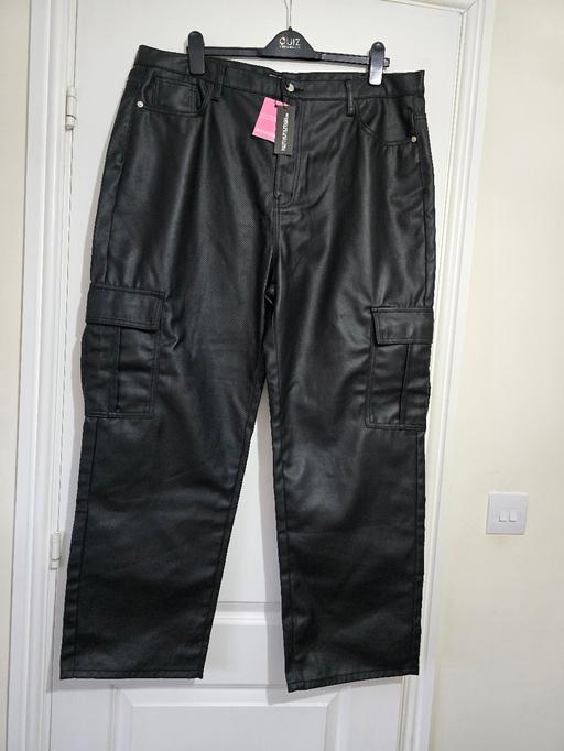 Buy & Sell Rowley Regis Sandwell - Photos for Pretty Little Thing black coated denim cargo