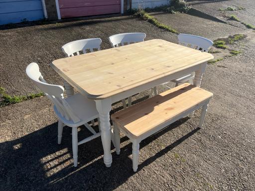 Buy & Sell Saint Radigunds Canterbury - Photos for Farmhouse table, 4 chairs and a bench