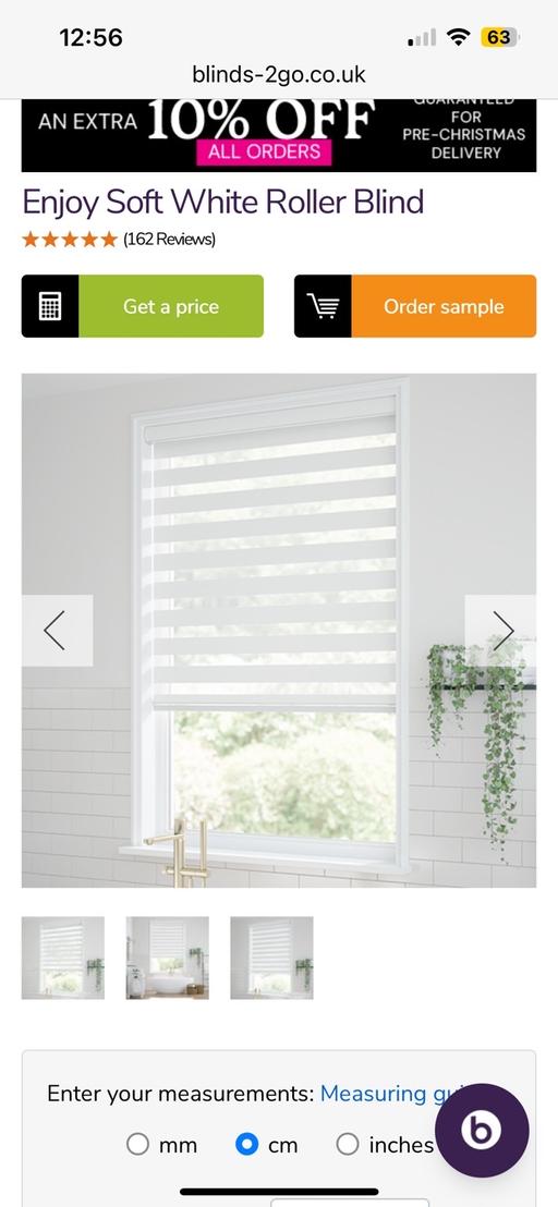 Buy & Sell Herne Hill South East London - Photos for Twist&Go roller blind 60cm Width - 101cm Drop