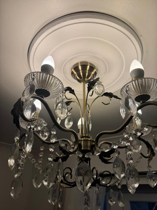 Buy & Sell Bedfont Hounslow - Photos for Bronze chandelier pair with crystals