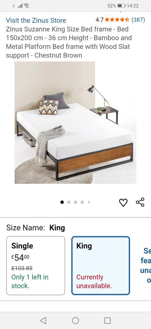 Buy & Sell Heath Town Wolverhampton - Photos for New Zinus Suzanne King size bed